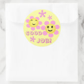 Rond Sticker de récompense de fleur de texte personnali (Sac)