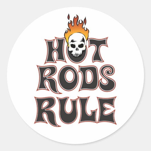 Rond Sticker de règle 3" Hot Rods (Devant)