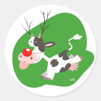 Rond sticker de rennes de Noël
