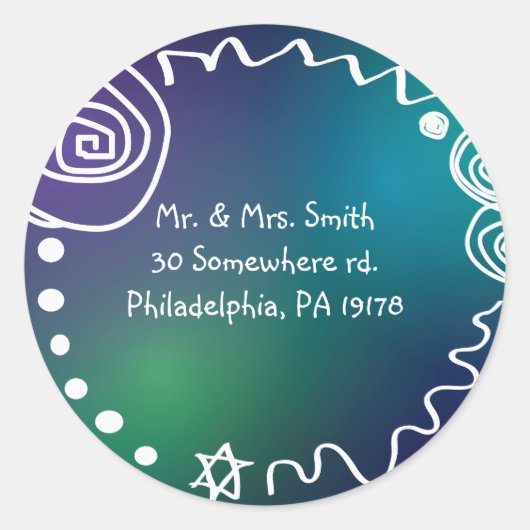 Rond Sticker de réponse Bat mitzvah de Jazzy Musical Ba (Devant)