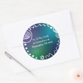 Rond Sticker de réponse Bat mitzvah de Jazzy Musical Ba (Enveloppe)