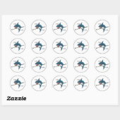 Rond Sticker de requin de piscine (Feuille)