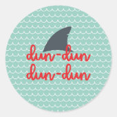 Rond Sticker de requin Dun Dun | Fin de requin (Devant)