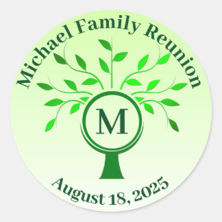 Rond Sticker de réunion de famille Monogramme