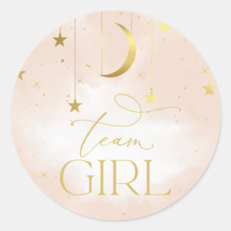 Rond Sticker de révélation de genre, Team Girl Blush Pi