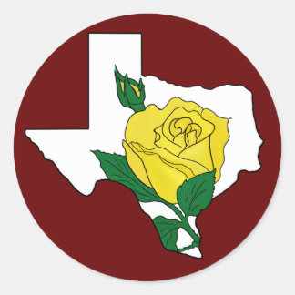 Rond Sticker de Rose jaune du Texas