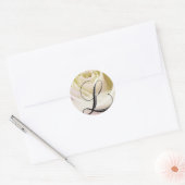 Rond Sticker de Rose nuptial blanc (Enveloppe)