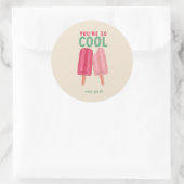 Rond Sticker de Saint Valentin été de mignonne Popsicle (Sac)