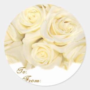 Rond Sticker de salutations roses
