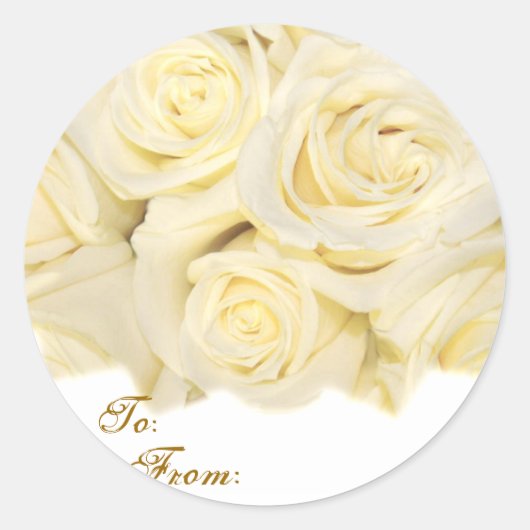 Rond Sticker de salutations roses (Devant)