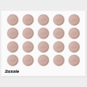 Rond Sticker de sceau de cire en latte rose initial de  (Feuille)