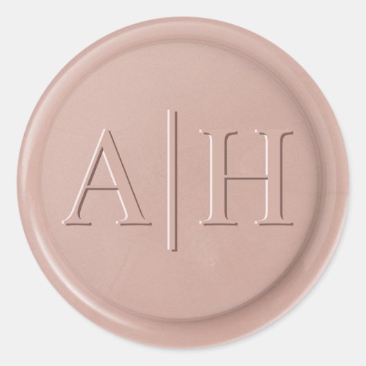 Rond Sticker de sceau de cire en latte rose initial de  (Devant)