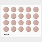 Rond Sticker de sceau de cire en latte rose initial de (Feuille)