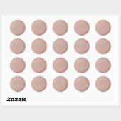 Rond Sticker de sceau de cire en latte rose initial de  (Feuille)