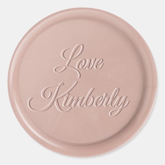 Rond Sticker de sceau de cire en latte rose initial de (Devant)
