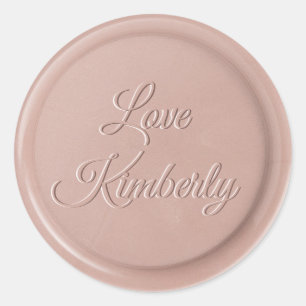 Rond Sticker de sceau de cire en latte rose initial de
