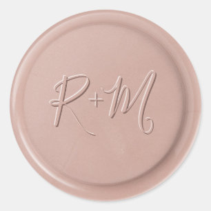 Rond Sticker de sceau de cire en latte rose initial de 