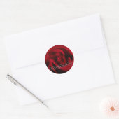 ROND STICKER DE SCEAU D'ENVELOPPE "ROSE ROUGE" (Enveloppe)