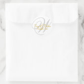 Rond Sticker de sceau initial du Mariage de monogramme (Sac)