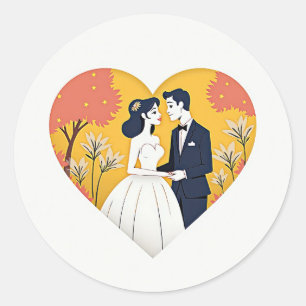 Rond Sticker de scène Mariage de réconfort