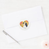 Rond Sticker de scène Mariage de réconfort (Enveloppe)