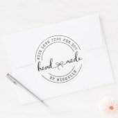 Rond Sticker de script élégant fabriqué à la main avec (Enveloppe)