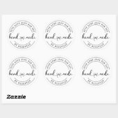 Rond Sticker de script élégant fabriqué à la main avec (Feuille)