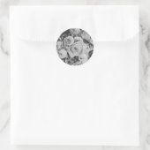 ROND STICKER DE SEAL ENVELOPE : PÉONIES (B + W) (Sac)