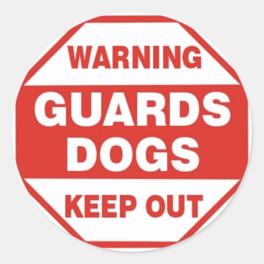 Rond Sticker de sécurité pour chien de garde d'avertiss (Devant)