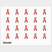 Rond Sticker de sensibilisation aux maladies cardiaques (Feuille)