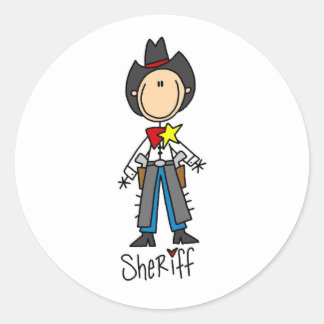 Rond Sticker de silhouette Sheriff