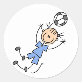 Rond Sticker de soccer Blue Girls