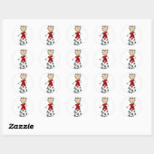 Rond Sticker de soccer pour filles rouges (Feuille)