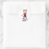 Rond Sticker de soccer pour filles rouges (Sac)