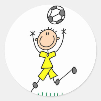 Rond Sticker de soccer pour garçons jaunes