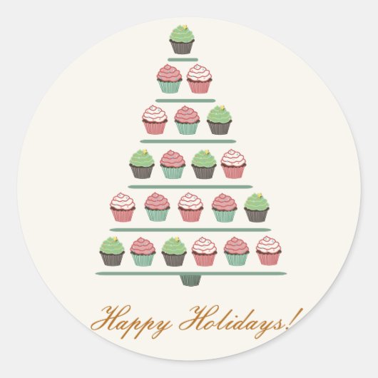 Rond Sticker de socle pour cupcake de Noël (Devant)