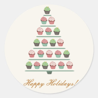 Rond Sticker de socle pour cupcake de Noël