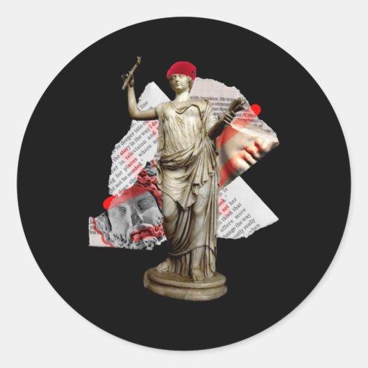 Rond Sticker de statue de Hipster (Devant)