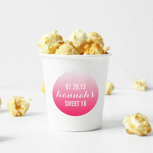 Rond Sticker de Sweet sixteen préféré Magenta Ombre