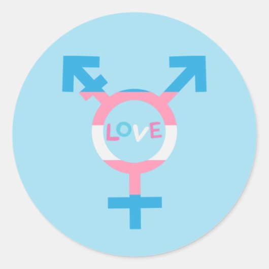 Rond Sticker de symbole d'amour trans (Devant)