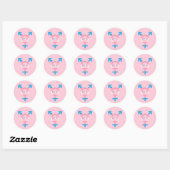 Rond Sticker de symbole d'amour trans (Feuille)