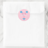 Rond Sticker de symbole d'amour trans (Sac)