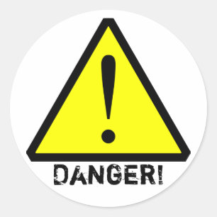 Rond Sticker de symbole d'avertissement jaune et noir p
