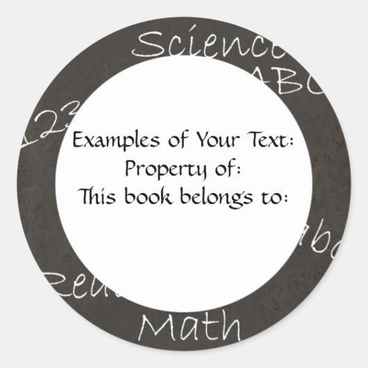 Rond Sticker de tableau noir (Devant)