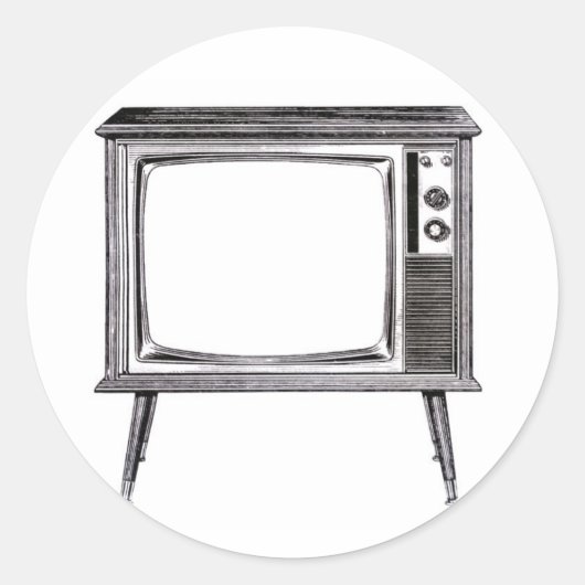 Rond Sticker de télévision rétro (Devant)