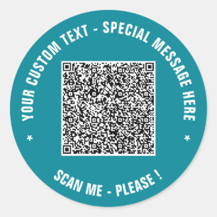 Rond Sticker de texte de code QR personnalisé Modèle vo