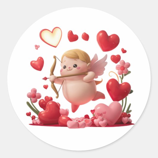 Rond Sticker de tir à l'acide pour la Saint Valentin, É (Devant)