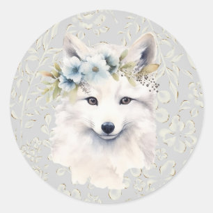 Rond Sticker de vacances florales hivernales pour anima