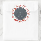 Rond Sticker de vacances Mele Kalikimaka Red Hawaiian (Sac)