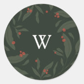 Rond Sticker de vacances Monogramme Botanique Berryful (Devant)